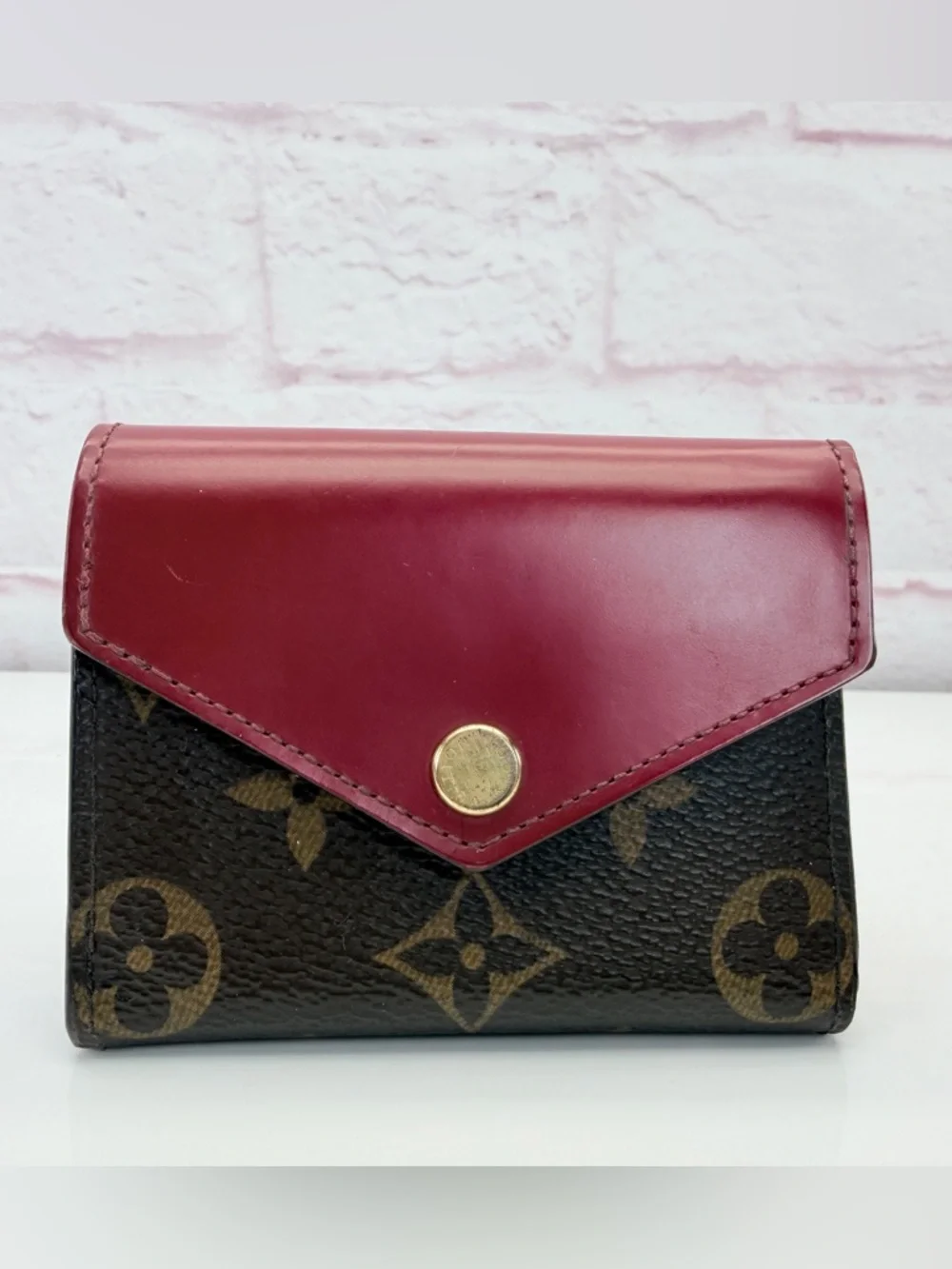 Louis Vuitton Brown Zoe Fushcia Monogram Wallet